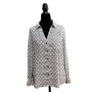 The Limited Black and White Ashton Shirt, Size Petite Medium